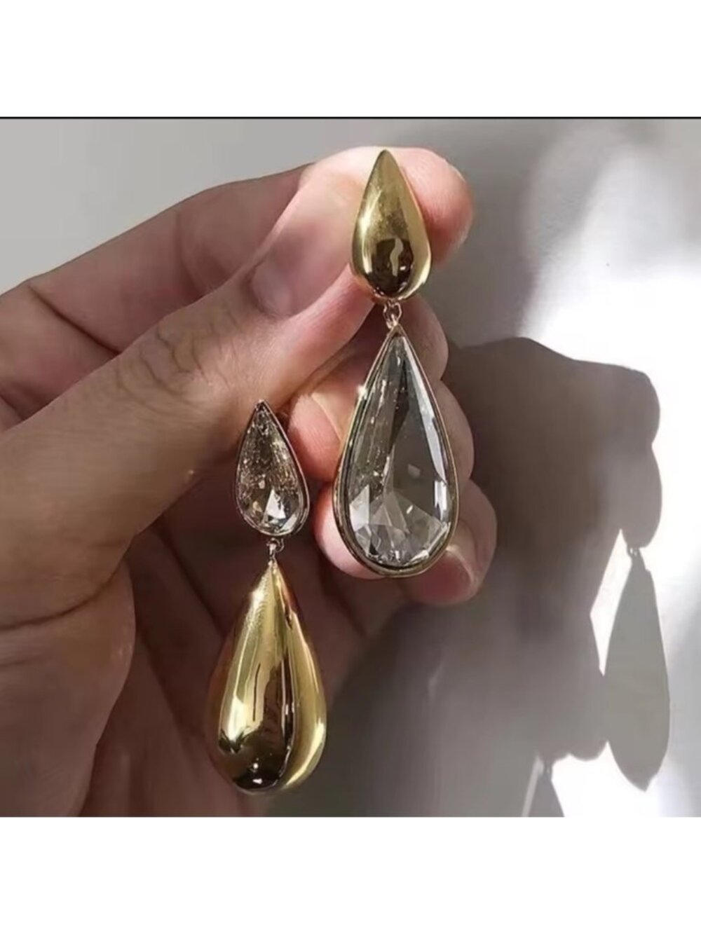 Golden Teardrop Luxe Earrings